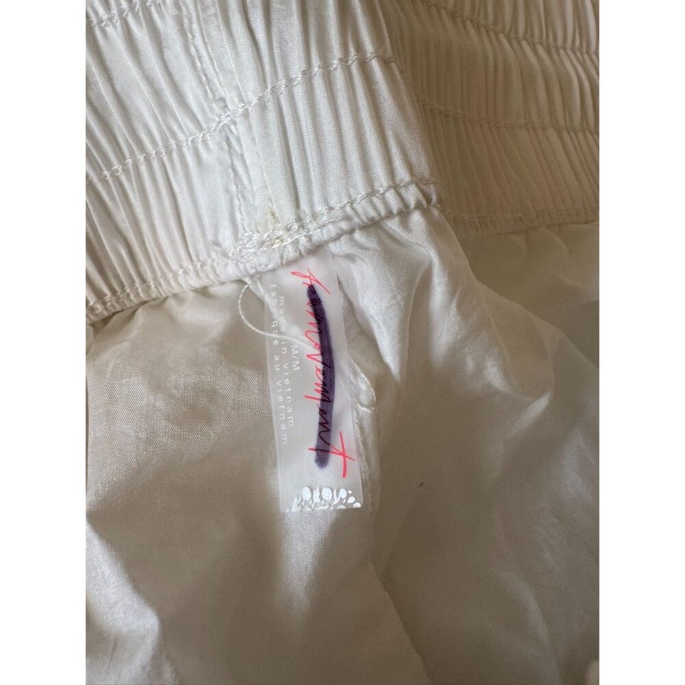 FP Movement by Free People White Track Pants with Pink Side Stripe - Picture 5 of 5